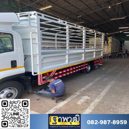 ติดตั้งถังดับเพลิงบนรถบรรทุก - ต่อตู้แห้งคอนเทนเนอร์ คาร์โก้กระบะเหล็ก บนรถ10ล้อ 6ล้อ